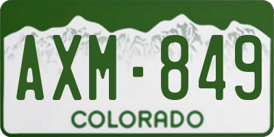 CO license plate AXM849