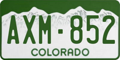 CO license plate AXM852