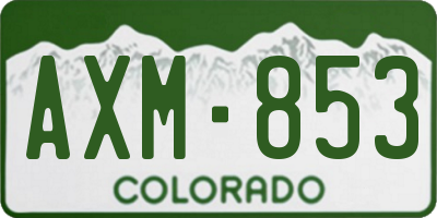 CO license plate AXM853