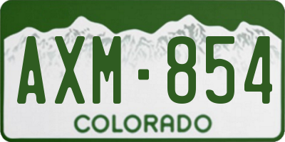 CO license plate AXM854