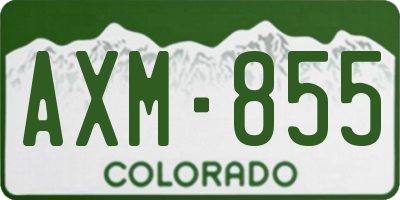 CO license plate AXM855