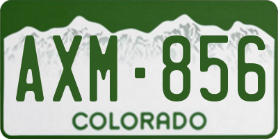 CO license plate AXM856