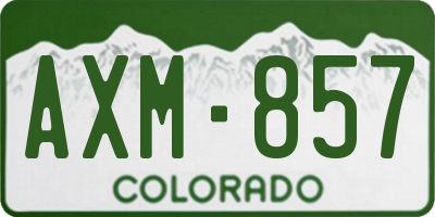 CO license plate AXM857