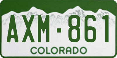 CO license plate AXM861