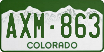 CO license plate AXM863