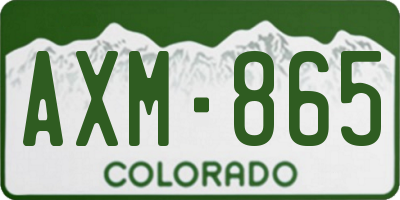 CO license plate AXM865
