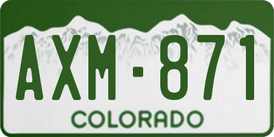 CO license plate AXM871