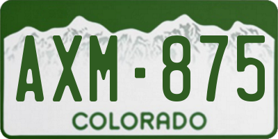 CO license plate AXM875