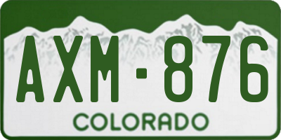 CO license plate AXM876