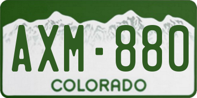 CO license plate AXM880