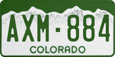 CO license plate AXM884