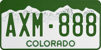 CO license plate AXM888