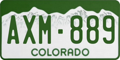 CO license plate AXM889