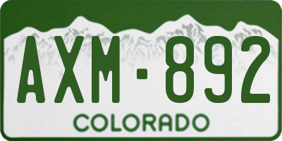 CO license plate AXM892