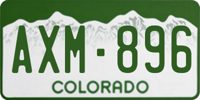 CO license plate AXM896