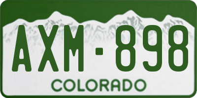 CO license plate AXM898