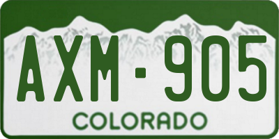 CO license plate AXM905
