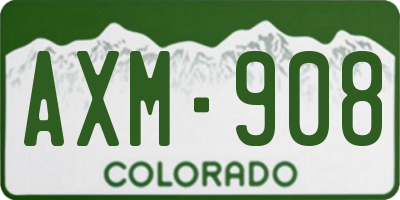 CO license plate AXM908