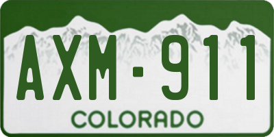 CO license plate AXM911