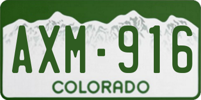CO license plate AXM916