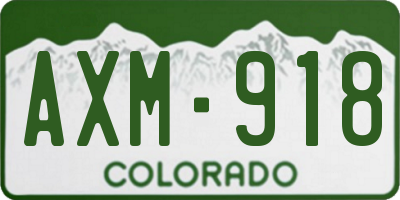 CO license plate AXM918