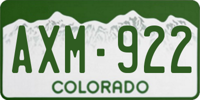 CO license plate AXM922
