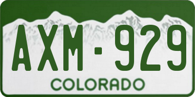 CO license plate AXM929