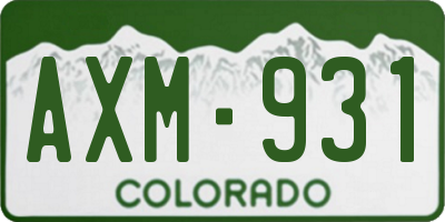 CO license plate AXM931