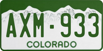 CO license plate AXM933