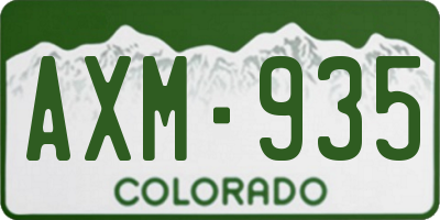 CO license plate AXM935
