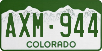 CO license plate AXM944