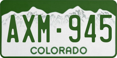 CO license plate AXM945