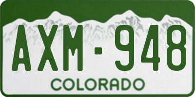 CO license plate AXM948
