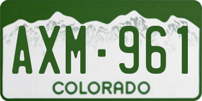 CO license plate AXM961