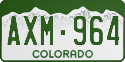 CO license plate AXM964