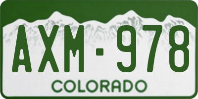 CO license plate AXM978
