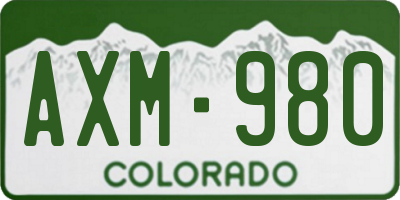 CO license plate AXM980