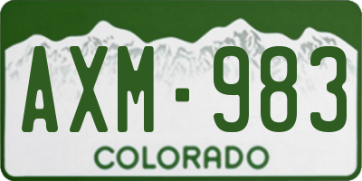 CO license plate AXM983