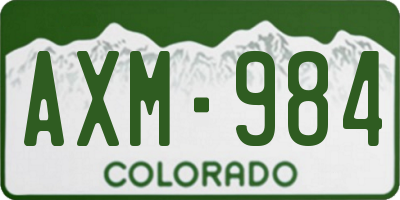CO license plate AXM984