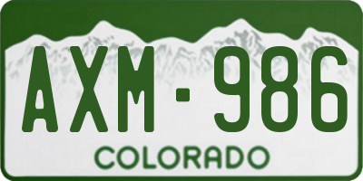 CO license plate AXM986