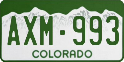 CO license plate AXM993