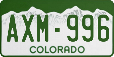 CO license plate AXM996