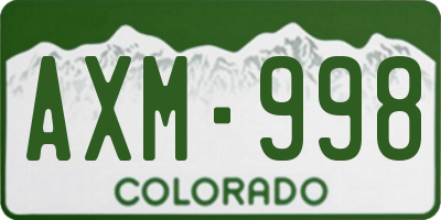 CO license plate AXM998