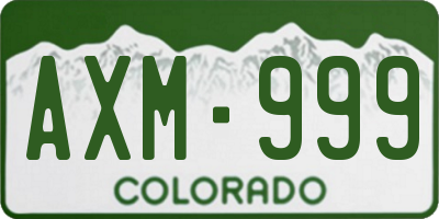 CO license plate AXM999