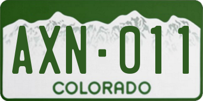 CO license plate AXN011