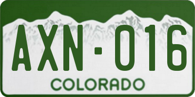 CO license plate AXN016