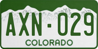 CO license plate AXN029