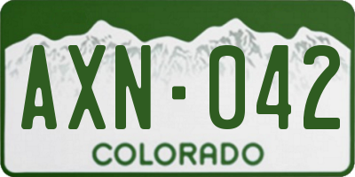CO license plate AXN042