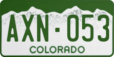 CO license plate AXN053