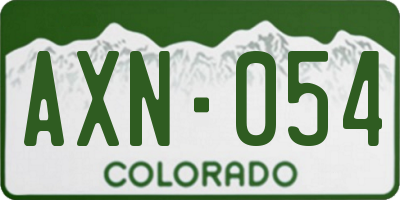 CO license plate AXN054
